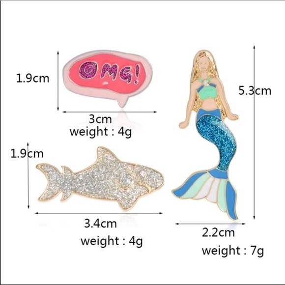 NEW 3 PIECE THICK ENAMEL PIN SET BADGE JEWELRY - Picture 2 of 3